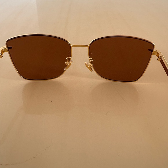 Bottega Veneta Gold Frame Sunglasses with Brown Lenses - Picture 5 of 11